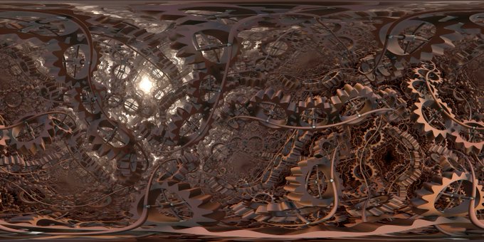 The image features a captivating piece of artwork that showcases an intricate design composed entirely of gears and cogs. The gears are arranged in various patterns, creating a visually striking and complex pattern. This artwork is part of a series called "Into Gears" by @flockaroo, which was minted on April 1, 2001. The post also mentions the oldest piece in this collection, dated back to 2002.