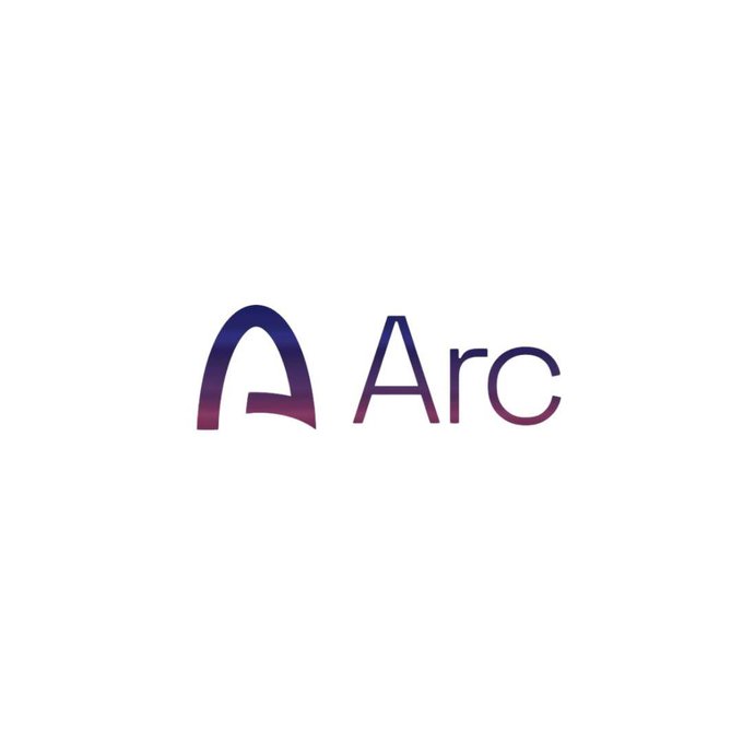 Arc logo featuring the stylized 'A' symbol in a purple-to-blue gradient on a white background.