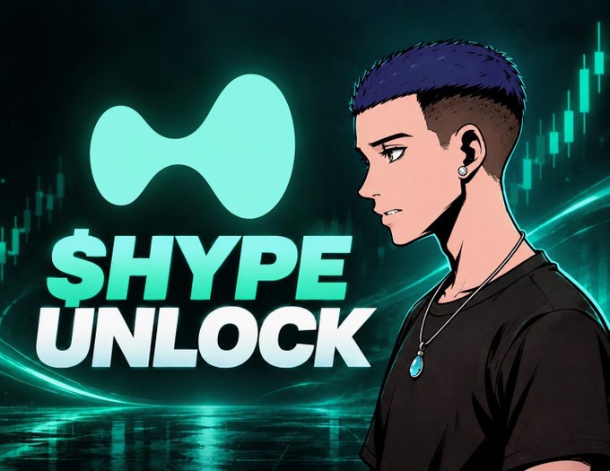 A promotional graphic featuring an illustrated character with purple hair next to the text '$HYPE UNLOCK' and the Hype logo.