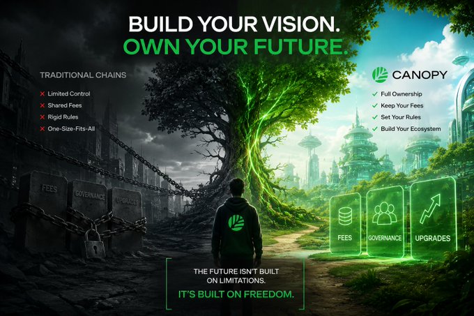The image features two contrasting scenes - one with a man standing under a tree surrounded by buildings, and another scene depicting a man standing alone in front of a building. The text above these images reads "Build Your Vision. Own Your Future." This suggests that the person depicted is an advocate for self-reliance and personal responsibility when it comes to managing one's own resources and decisions.