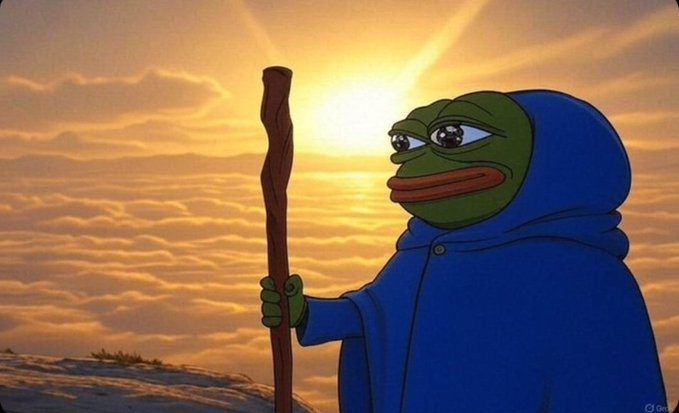 The image features a cartoon frog with a blue hood standing on top of a mountain under a sunset sky. The frog appears to be holding a stick or walking stick as if it were a wizard's staff. The background shows a beautiful sunset, which adds an artistic touch to the scene. The post about Gm CT. @XOOBNetwork and @RiverdotInc is related to this image because they are discussing the importance of transparency in building trust with users. In the context of the image, it could be interpreted as the frog symbolizing a transparent and open system or platform that allows users to clearly see their progress and understand how their actions contribute to the overall outcome.