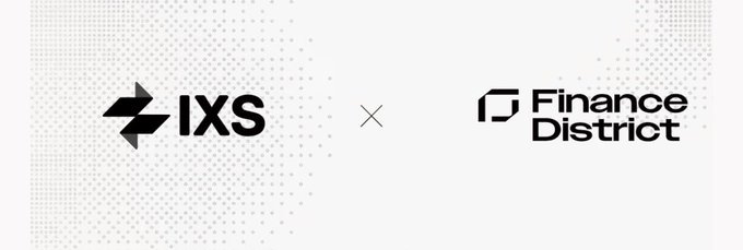 The image features a white banner with black text that reads "IXS Finance District" and "IXS XRS Agent Wallet x Ixfs Fx agentic vault AI agents can deploy idle USDC into real-world yield strategies autonomously, following rules set by the user". The phrase "focus on what is in the image and how it relates to the post" suggests that the image might be related to a discussion or article about the IXS Finance District and its services.
