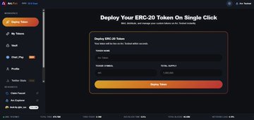 This screen shot features an interface where users are prompted to deploy tokens on a single click. The main focus of this display is the "Deploy Your ERC20 token on Single click" section, which allows individuals to easily initiate token deployments with a few simple steps. A helpful toolbox has been provided for users, offering instructions and guidance throughout the process. 

This screen shot also shows an email address and the name of a contact, in case any questions or assistance are needed during the token deployment process.