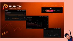 A dark-themed promotional graphic for 'PUNCH - Predictive Sports' showing dashboard interfaces with charts and graphs, featuring a small character mascot in the corner.