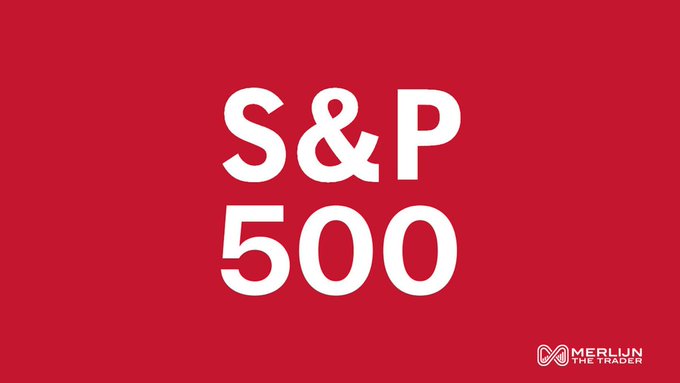 The image features bold white "S&P 500" text on a red background with a "Merlin The Trader" logo, visually representing the stock market index that Tom Lee has now turned bearish on, warning of a potential "bear-market-like" selloff by fall after previously calling the April bottom.