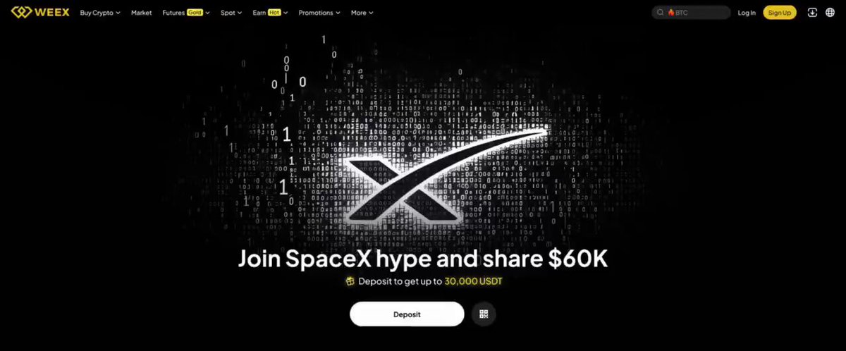 The image displays a website for a company called SpaceX, which is related to space travel and rocketry. It features an advertisement showcasing their services with the slogan "JOIN SPACEXHYPE AND SHARE $60K". The primary focus of the advertisement is inviting users to participate in their rewards program by depositing 100+ US dollars into their account. Participants can then earn space-related rewards, such as access to rocketry sessions or other exciting opportunities within the company. This post serves as an enticing invitation for those interested in joining SpaceX and reaping the benefits of their services through the rewards program.