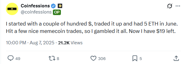 The image features a social media post by a user who has started trading Etherium, an cryptocurrency like Bitcoin or Dogecoin, with 100 S tokens. The post includes information about trading options for this currency and mentions that someone posted about this trade opportunity using the @RallyOnchain account. The main content of the post is directed at users interested in trading cryptocurrencies and is accompanied by a link to a post on CoinFascions discussing how to win big with @RallyOnChain's trade pools.