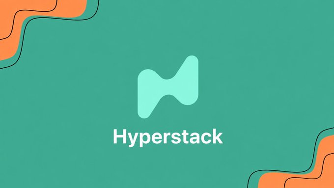 A teal and orange graphic displays the "Hyperstack" logo—a stylized light-green "H"—promoting Hyperstack as a non-custodial prop firm built on Hyperliquid, where traders use their own wallets to compete for funded accounts.