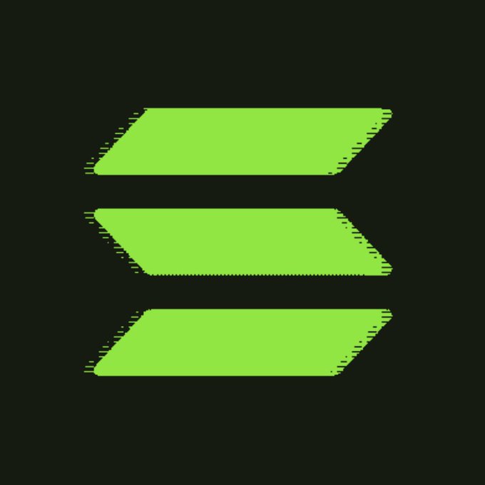 This image features the green Solana logo, fitting perfectly with the post's theme of "the color is GREEN and we all love it."