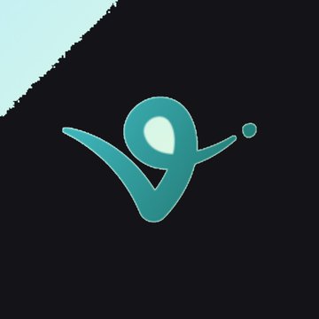 The image displays the Virtuals Protocol logo, featuring a stylized teal "V" with a looping figure and dot, set against a black background. The logo relates to the news by representing the brand behind the newly launched on-chain index composer now available on Robinhood Chain.