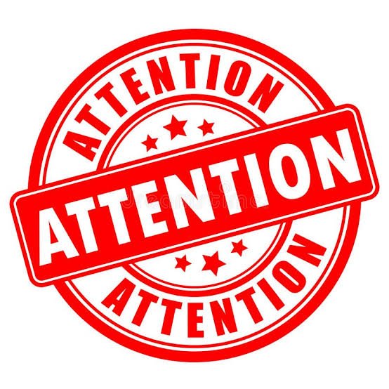 A red circular stamp graphic with the word 'ATTENTION' repeated three times around the border and once across the center in bold white text.