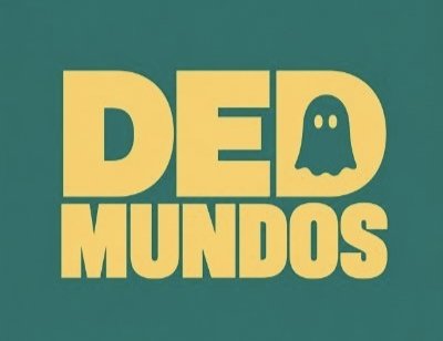 The image features a green background with white text that reads "ded Mundos" written in yellow letters, accompanied by a ghost-like figure in a black and white design. The ghost appears to be floating above the words, adding an interesting visual element to the overall composition of the image.