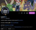 A Spotify track page displays the song "Look's 6" by Louis Linnix, featuring a cartoon-style album cover with animated characters, while the post celebrates the artist with praise like "best badge in the world" and tags @SolLunix, suggesting promotional recognition for the track.