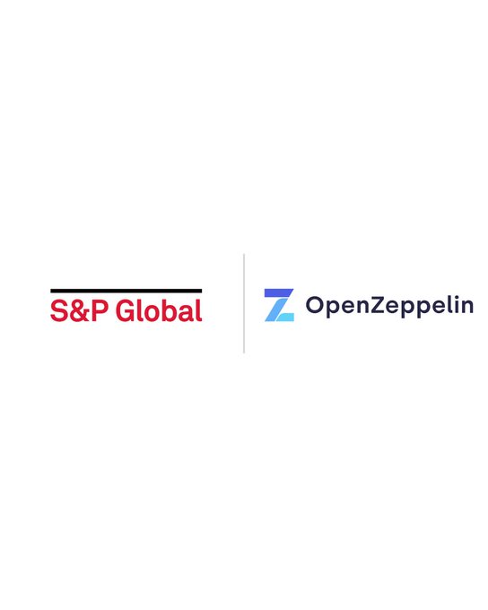 Logos for S&P Global and OpenZeppelin displayed side by side on a white background.