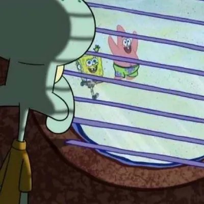 ids of characters are displayed on the screen, including Spongebob Squarepants and Patrick Starfish, with a purple background and white lines.