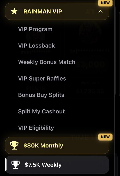 The image shows a screenshot of an app called "rainman vip" that provides users with various rewards from playing games, including cash prizes, sponsored content, and free in-game items such as coins or in-app purchases. It also offers a chance for users to become VIP and be part of special programs like the Weekly Bonus Match. The app's features include splitting your winnings into multiple payments each month, which provides an opportunity for players to save their money over time while enjoying their gaming experience with additional benefits and rewards.