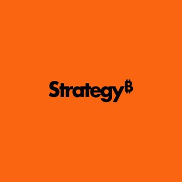 The image features a logo for a company named "Strategy". The logo consists of the word "Strategy" written in black text against an orange background, with the word "BTC" written below it. Below this, there's a phrase that reads "INTERESTING: Strategy has more $BTC than every Bitcoin holding country combined." This phrase is written in white text and is positioned directly beneath the logo. The image does not contain any other objects or elements besides the logo and the accompanying text.