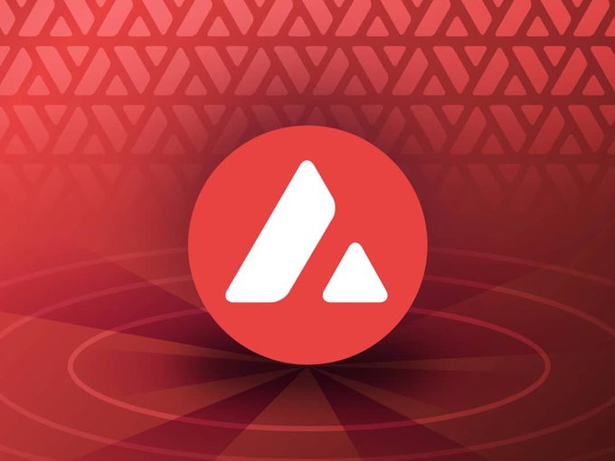 The image features the Avalanche ($AVAX) logo centered on a red background with geometric patterns, symbolizing the cryptocurrency chain the poster is passionately supporting despite its recent price decline. The bold red color and prominent logo visually reinforce the user's resilient advocacy for $AVAX even amid community criticism.