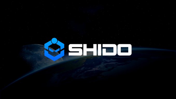 Logo for "SHIDO" displayed in white text next to a blue hexagonal icon against a backdrop of Earth from space and stars.