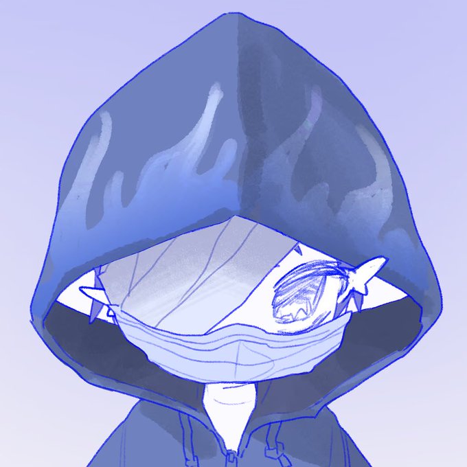 https://ot5.next/static/234567890abcdef/5678fed730abcdef0123456789abcdef0/03_5678fed730.jpg A digital sketch of a hooded figure wearing a grey mask and dark hoodie, drawn in a sketchy, monochromatic blue style against a light purple background.