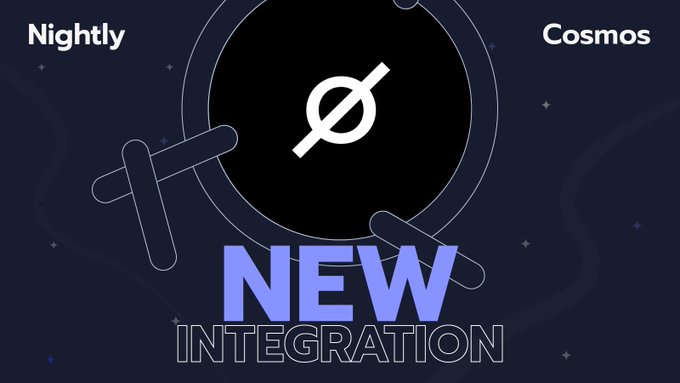 A graphic announcing 'NEW INTEGRATION' between 'Nightly' and 'Cosmos' with a telescope and planet illustration on a dark blue starry background.
