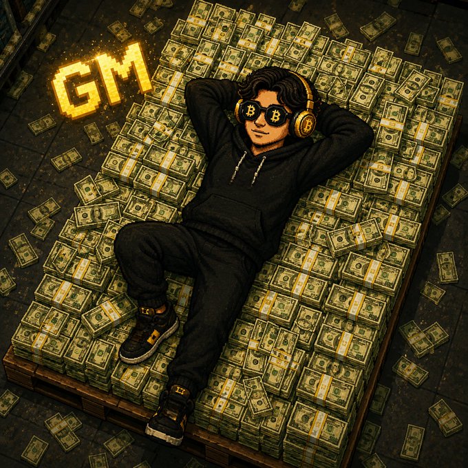 The image features a man laying down with his eyes closed, wearing headphones and surrounded by stacks of money. The text "GAM" can be seen above him, which might be related to the game he's playing or the gaming theme of the image. The phrase "Good morning future millionaires yu believe that..?" suggests that the man is a fan of video games and dreams of becoming a successful gamer in the future.

The stacks of money surrounding the man indicate that he has been accumulating wealth, possibly through gaming achievements or other means. This image could be interpreted as a representation of the idea that anyone can become a millionaire if they work hard enough and believe in their goals.