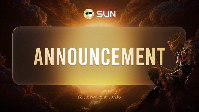 The image features a banner with the words "Announcement" written in large, bold letters at the top of the screen. The background of the image shows a sunset or sunrise, creating an atmospheric setting for the announcement. The text on the banner is in white and yellow colors, which stands out against the dark sky backdrop.