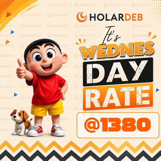 The image features a cartoon boy giving a thumbs up with his left hand while holding a dog's paw. The background of the image has a patterned design, and there are text elements such as "holardeb" and "bitcoin". The caption below the image reads "Active!!! Bring your Bitcoins and digital currencies and send money to anyone in the world, to whoever! #holardeb #crypto #bitcoin".
