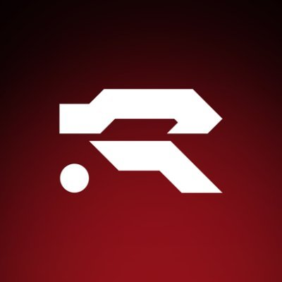 The image shows a stylized white "R" logo on a dark red gradient background, which appears to be the branding for "TheProjectR3D" NFT project mentioned in the post about today's mint.