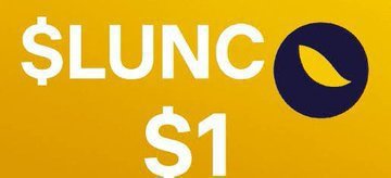 A graphic with yellow background displays the Lunecoin logo and ticker "$LUNCO" with a price of "$1".