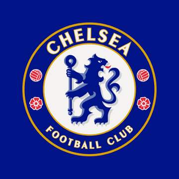 The Chelsea Football Club crest is displayed on a solid blue background, showing the iconic blue lion holding a staff, with red roses, footballs, and the words "CHELSEA FOOTBALL CLUB" encircled in gold. This logo would now feature Circle's branding as part of the newly announced sponsorship deal making USDC the club's main partner.