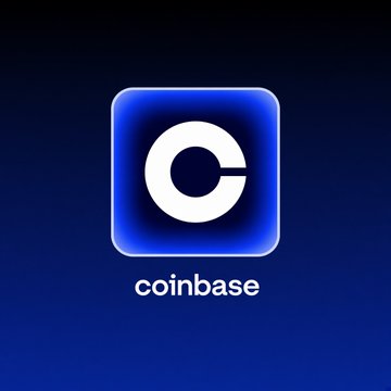 The image displays the Coinbase app icon—a blue rounded square with a white stylized "C" logo and the word "coinbase" beneath it. It visually represents Coinbase's role in the news, as the company has partnered with Better to launch token-backed mortgages that let crypto holders use their digital assets as collateral without selling.