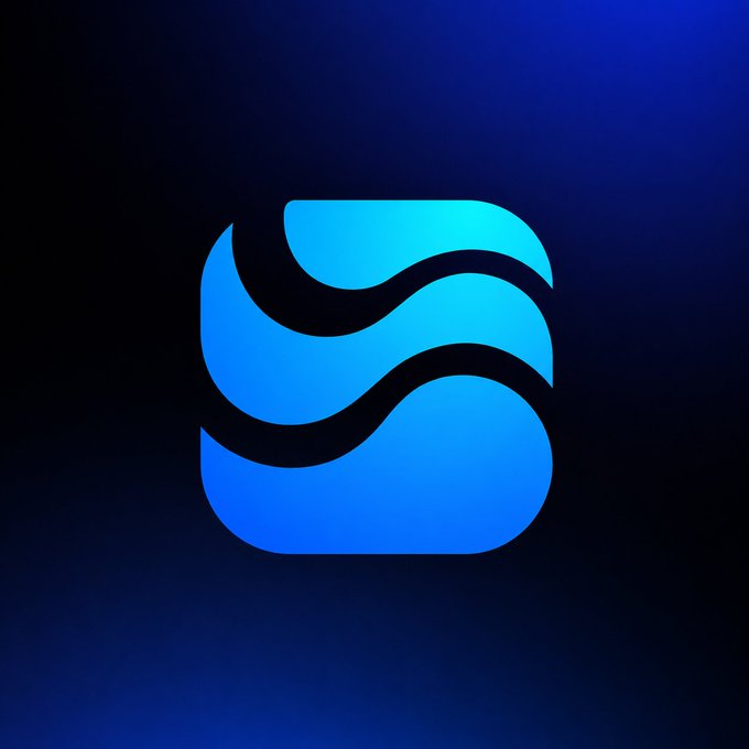 The image features a blue logo with a wave-like design, which is the main focus. The logo is set against a dark background, making it stand out prominently. Below the logo, there's text that reads "The early stage of DeFi was about gathering liquidity. The next stage could be about turning that liquidity into tools @RIVER As blockchain systems start to work better". This text provides context and further emphasizes the connection between the logo and the post.