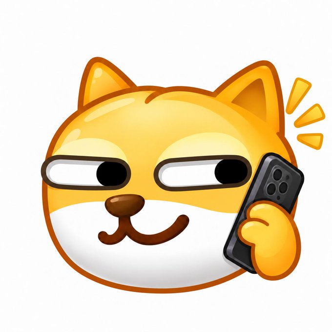 A smug-looking orange cat cartoon holding a smartphone up to its ear, as if listening to or waiting for a phone call from CZ (Changpeng Zhao, the Binance CEO) referenced in the message. The image visually represents the playful "Hey CZ, give me a call" invitation, with the cat's mischievous expression suggesting it's hoping for Binance's founder to respond directly.