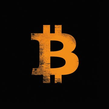 A stylized orange Bitcoin "₿" logo with a distressed texture on a black background, visually representing the $BTC ticker mentioned in the accompanying post about Bitcoin's price holding steady near $64,000 amid U.S. inflation data.
