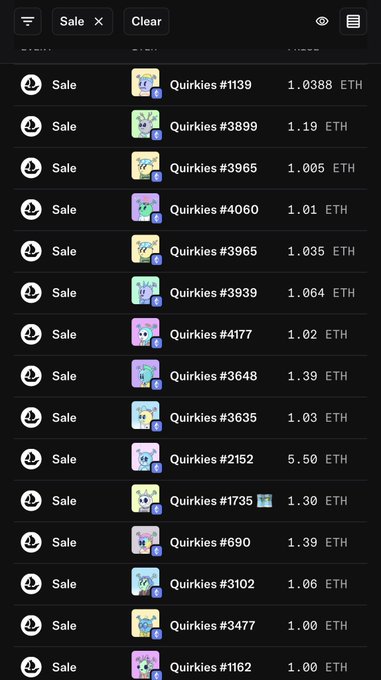 The image shows a black screen displaying a list of various Quirkies cryptocurrency wallet names organized into rows and columns against a white background. The text within the image indicates that this user has spent time exploring different wallets for Quirkiesnft or is considering buying one, focusing on the Quirkiest wallet among many available options. This suggests that Quirkiesnft's community and culture have attracted this individual to join in the search for a wallet suitable for their needs and preferences.