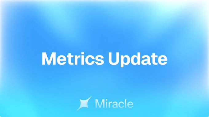 A simple graphic with a blue gradient background displaying the white text 'Metrics Update' above the 'Miracle' logo.