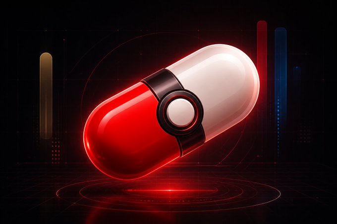 The image features a red pill, which appears to be a Pokemon token or a Pokemon card, floating in front of a black background. The Pokemon token has a white circle with a black border around its center, and there's a small black dot on top of it. The text "Official ca is: BQ5SBi5Puf97zPpixHfeEAFqxQdGRG3ZhZ6f1WV9pump PokeLauncher is here. Built for smarter Solana launches. AI-assisted launch flow. Cleaner setup. Faster execution." is written around the Pokemon token, indicating that it's a promotional image related to Pokemon or a similar game.