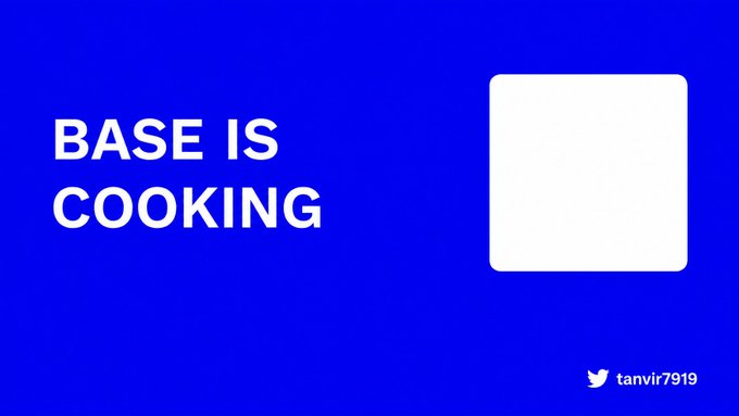 The image shows a blue square with white text that reads "BASE IS COOKING". This message has been added to a social media platform where people often discuss topics and share their thoughts about various subjects. In this particular case, the focus of the discussion seems to be on Base Is Cooking itself - an online cooking tutorial platform. The posts could be related to cooking techniques or recipes.