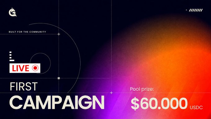 "IT'S LIVE. THE FIRST Grant Fox Campaign is officially open. $60,000 USDC Prize Pool Complete tasks. Solve issues. Contribute to active initiatives. Build. Contribute. Earn. Join the campaign: contribute."