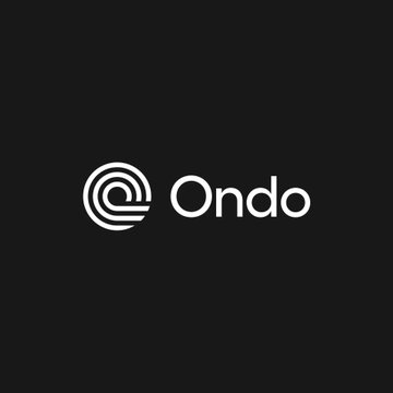 The image displays the white Ondo Finance logo, featuring a stylized circular emblem alongside the wordmark "Ondo," set against a black background. This branding corresponds to the accompanying post announcing that Ondo Finance's tokenized stocks platform, Ondo Stocks, has crossed $1B in TVL with $27B in cumulative trading volume since its September 2025 launch.