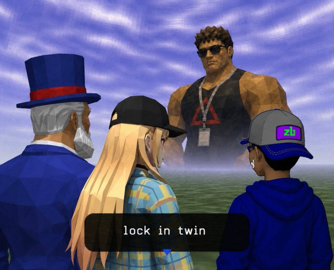 The image features a group of people, including two women and one man wearing a hat with "20" written on it. The woman has long blonde hair and is wearing a blue plaid shirt. The man is wearing sunglasses and a black tank top. They are standing in front of a large rock formation that says "AVAX" on it. The post also mentions the word "lock", which could be related to their current situation or an event they might have experienced together.