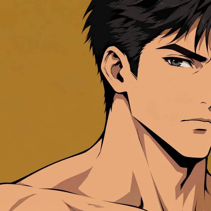 A close-up anime-style portrait of a determined-looking young man with spiky black hair and a bare shoulder against a golden background, evoking a sense of unveiling or emergence. The character's intense gaze and the warm, dramatic lighting align with the post's theme of revealing hidden artistry and opening gates to something new.