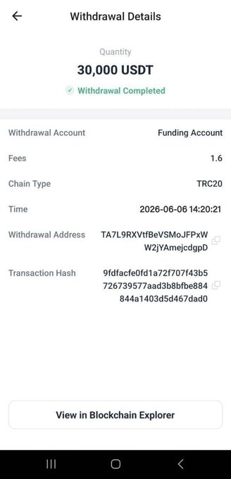 The image shows a phone screen displaying a summary of a transaction that took place. It appears that someone has sent money through Paypal, with the amount being 30,000 US dollars. The text also mentions that the funds were transferred on June 14th, 2021 and was completed in January 2023.