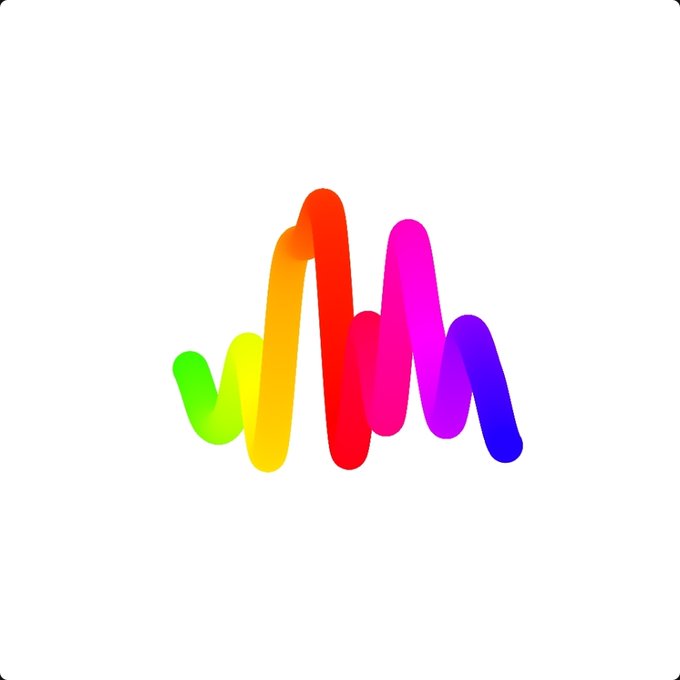 A simple logo consisting of a stylized, thick, wavy line that transitions through a rainbow gradient from green, yellow, and orange to red, pink, and blue against a white background.
