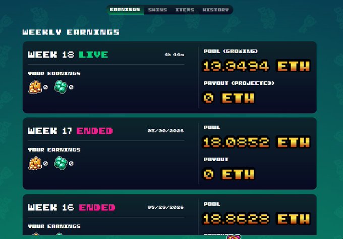 The image shows a screenshot of a website called "Abstract" with three columns, each displaying information about a player's progress in a video game. The first column has a player named "Ronin" who has earned 13,934 points, while the second and third columns have players named "Degen Gamers" who have earned 14,838 points. The website also provides details on how much each player has earned from their gameplay.