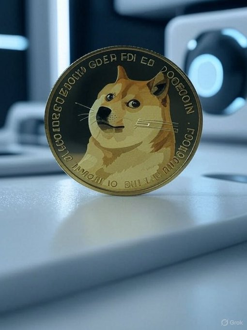 A physical Dogecoin coin featuring the iconic Shiba Inu dog sits on a white surface, with partially legible text around its edge. The image visually represents the post's question about maintaining faith and belief in Dogecoin, using the tangible coin as a symbol of continued crypto conviction.