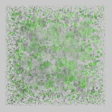 The image features a square canvas with a background that appears to be gray, but upon closer inspection, there are green dots scattered across its surface. The dots vary in size and shape, creating an abstract pattern. The image also contains text elements such as "more dots #91" and "generated by fx hash dec 2023 edition of 140 - current floor 2 tez - $0.68". This suggests that the image has been generated using a hash function or similar process to create a unique and random pattern, which is then used for various purposes like art, design, or even as a form of digital currency.