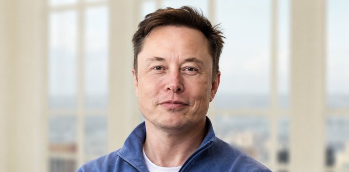 The image features a man wearing a blue shirt with his face prominently displayed against a blurred background of windows. The man appears to be looking directly at the camera, giving off an air of confidence or authority. The text in the image reads "Musk's $SPCX is expected to IPO this Friday. Biggest IPO in history by a country mile, with a massive chunk of shares allocated towards retail investors. If the IPO flops, it will likely trigger significant headwinds for global markets." This suggests that the man might be an expert or influential figure related to the stock market and Musk's company.