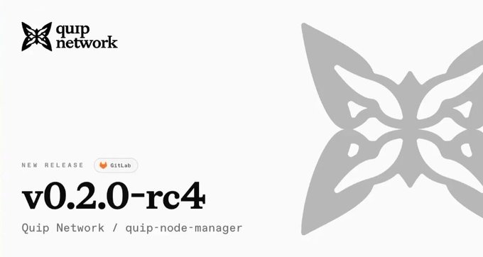 The image features a gray and white butterfly graphic displayed prominently on the front of a webpage. The text on the page reads "V0-2 0RC4 Quip Network Phiên bản Quip Node Manager". This suggests that the image is related to a butterfly theme, possibly showcasing the butterfly's color scheme or design in the context of an online platform for butterfly enthusiasts.